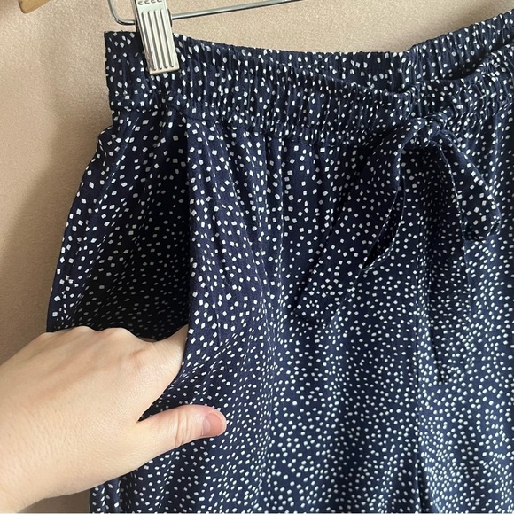 Other Stories Wide Leg Pants Ankle Polka Dot Speckled Navy Blue in 6 - Picture 4 of 14